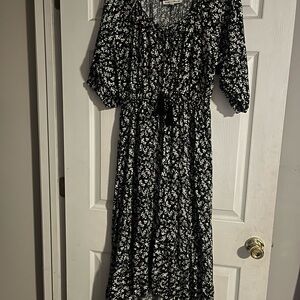 Black and White Floral Dress